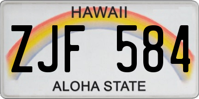 HI license plate ZJF584