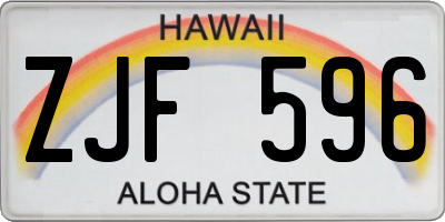 HI license plate ZJF596