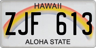 HI license plate ZJF613