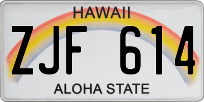 HI license plate ZJF614