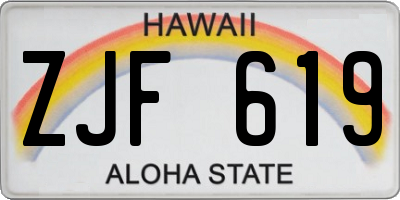HI license plate ZJF619