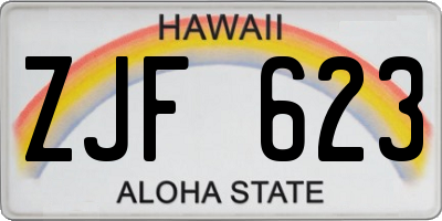 HI license plate ZJF623