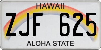 HI license plate ZJF625