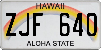HI license plate ZJF640
