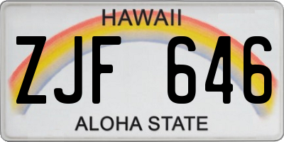 HI license plate ZJF646