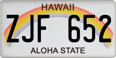 HI license plate ZJF652