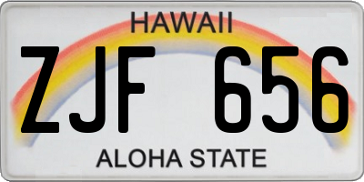 HI license plate ZJF656