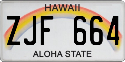 HI license plate ZJF664