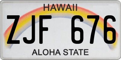 HI license plate ZJF676