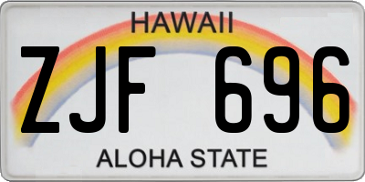 HI license plate ZJF696
