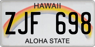 HI license plate ZJF698