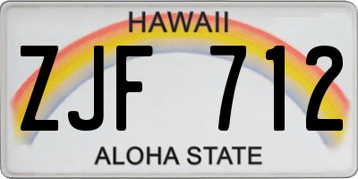 HI license plate ZJF712