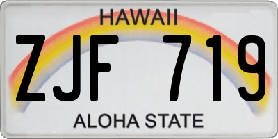 HI license plate ZJF719