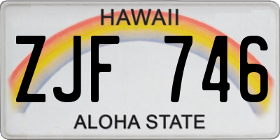 HI license plate ZJF746