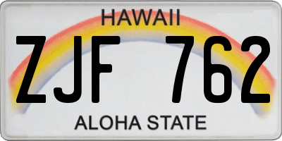 HI license plate ZJF762