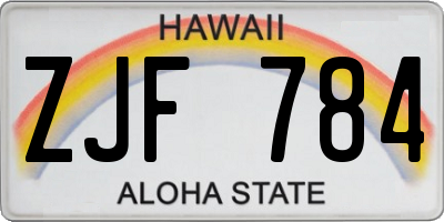 HI license plate ZJF784
