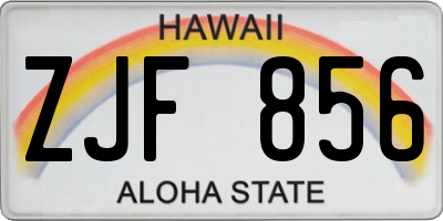 HI license plate ZJF856