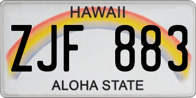 HI license plate ZJF883