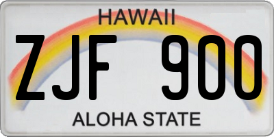 HI license plate ZJF900