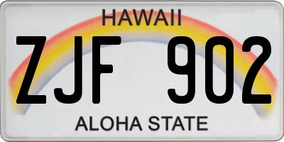 HI license plate ZJF902