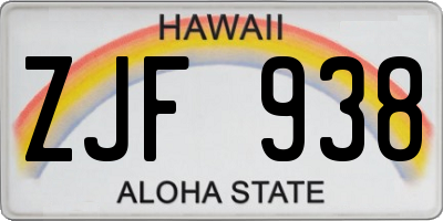 HI license plate ZJF938