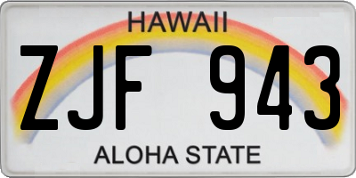 HI license plate ZJF943
