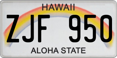 HI license plate ZJF950