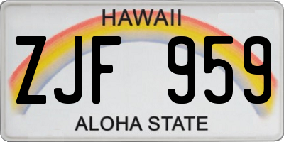 HI license plate ZJF959