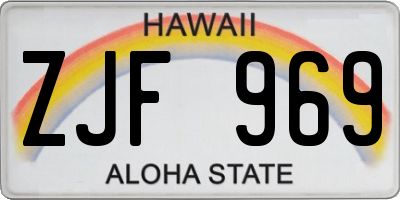 HI license plate ZJF969