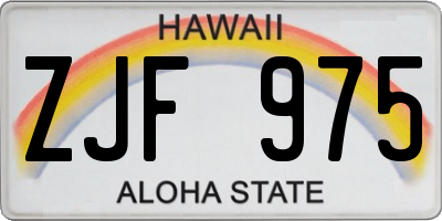 HI license plate ZJF975