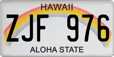 HI license plate ZJF976
