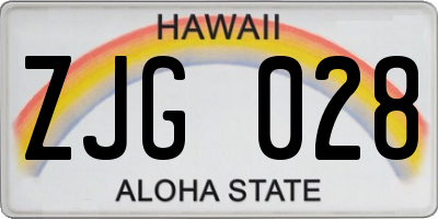 HI license plate ZJG028