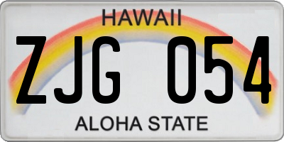 HI license plate ZJG054