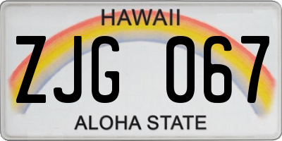 HI license plate ZJG067