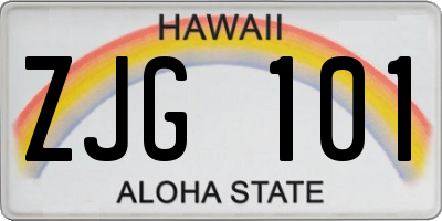 HI license plate ZJG101