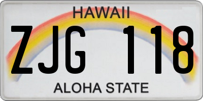 HI license plate ZJG118