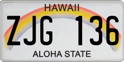 HI license plate ZJG136
