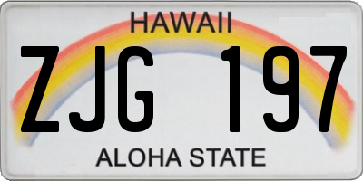 HI license plate ZJG197