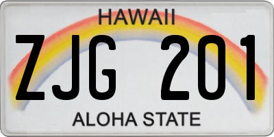 HI license plate ZJG201