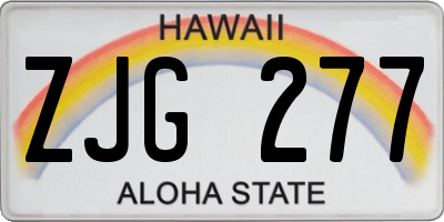 HI license plate ZJG277