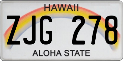 HI license plate ZJG278