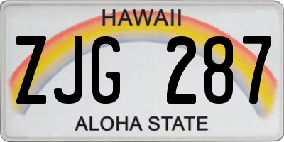 HI license plate ZJG287