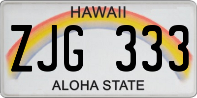 HI license plate ZJG333