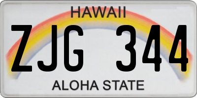 HI license plate ZJG344