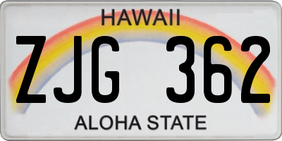HI license plate ZJG362