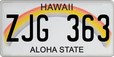 HI license plate ZJG363