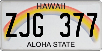 HI license plate ZJG377