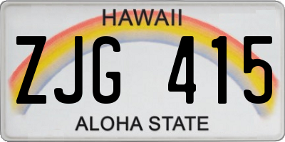 HI license plate ZJG415