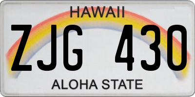 HI license plate ZJG430
