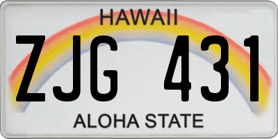 HI license plate ZJG431